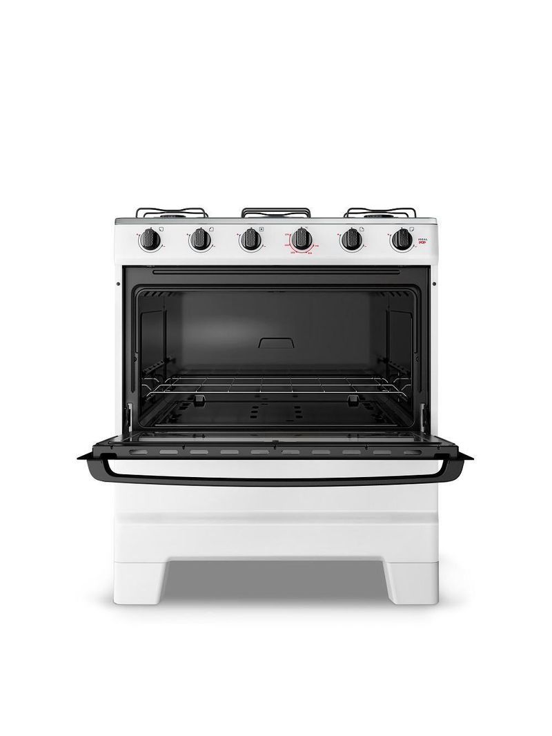Fogão Esmaltec 5 Bocas Ideal Pop Mesa De Aço Inox Branco F5ISB