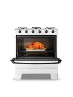 Fogão Esmaltec 5 Bocas Ideal Pop Mesa De Aço Inox Branco F5ISB