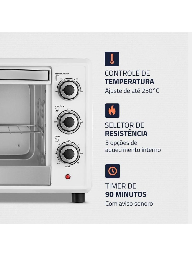 Forno Elétrico 42l Family Ii Mondial Branco Inox FR 42W 220V/60hz