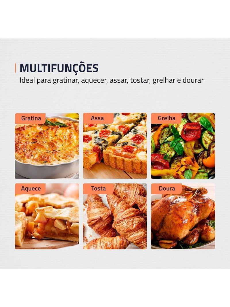 Forno Elétrico 42l Family Ii Mondial Branco Inox FR 42W 220V/60hz