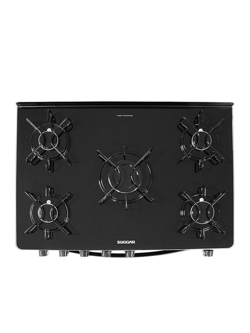 Fogão Suggar Cook Glass 5 Queimadores Preto FGVCG510PT Bivolt Preto
