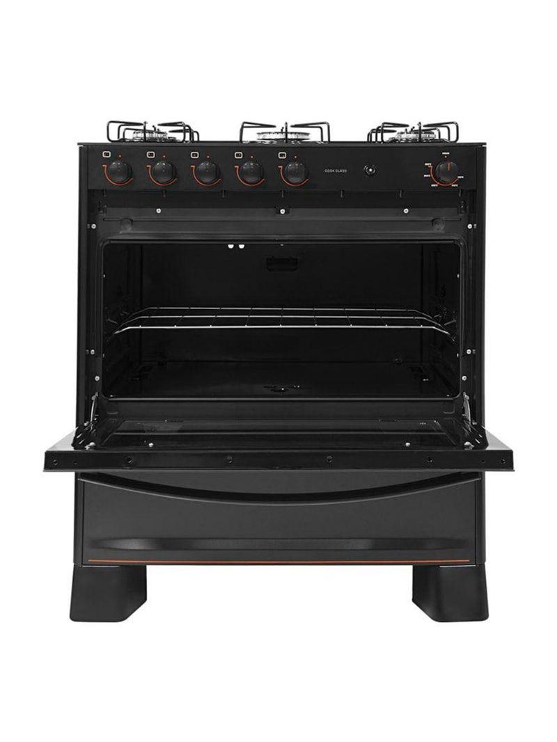 Fogão Suggar Cook Glass 5 Queimadores Preto FGVCG510PT Bivolt Preto