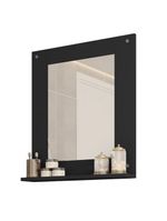 Painel Espelho Multifuncional Banheiro Preto Clean Caemmun