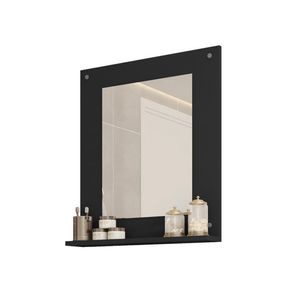 Painel Espelho Multifuncional Banheiro Preto Clean Caemmun