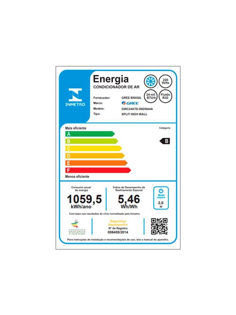 Ar Condicionado Split Hi-wall Gree G Clima Frio Wi-fi Inverter 24000 Btus 220V R-32