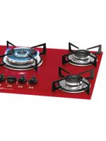Fogão Cooktop Fischer 5 Bocas Tripla Chama Vermelho Rouge 1743-15738 Bivolt