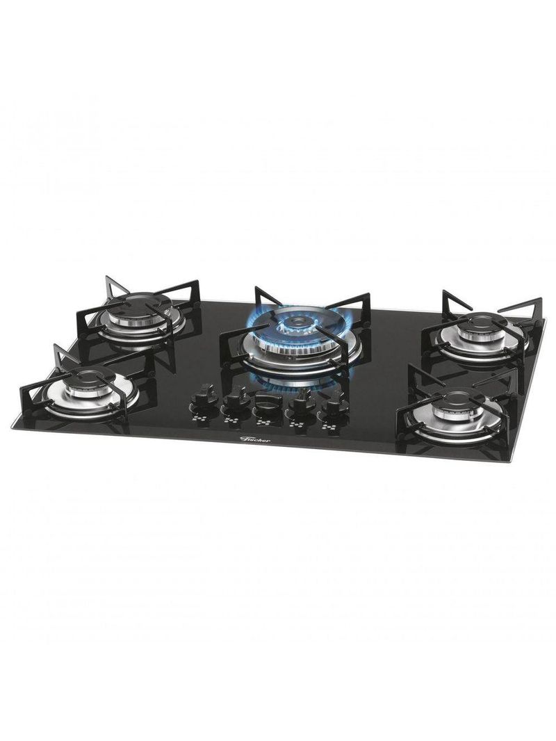 Fogão Cooktop Fischer 5 Bocas Tripla Chama Preto 1743-5733 Bivolt