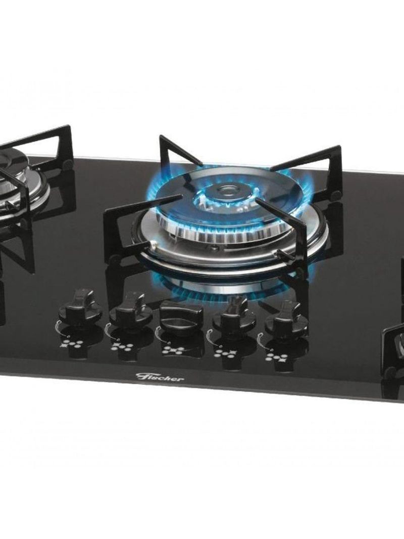 Fogão Cooktop Fischer 5 Bocas Tripla Chama Preto 1743-5733 Bivolt