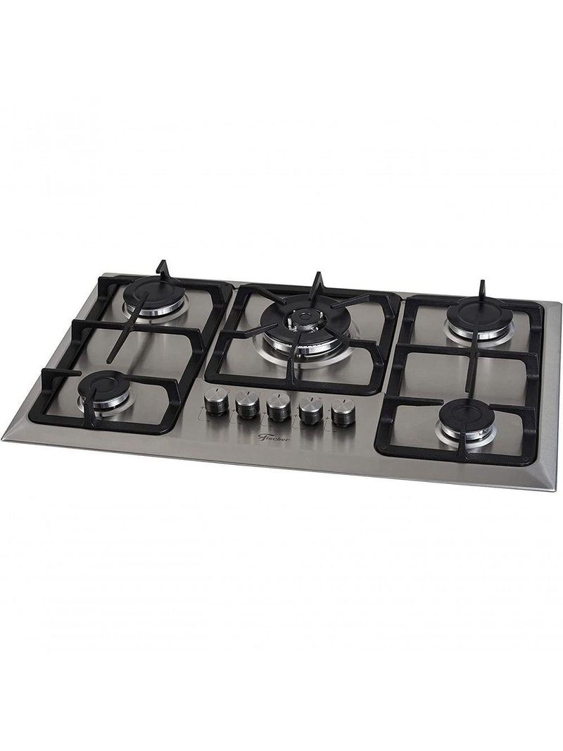 Fogão Cooktop Fischer 5 Bocas Tripla Chama - Mesa Inox 23678-54121 Bivolt