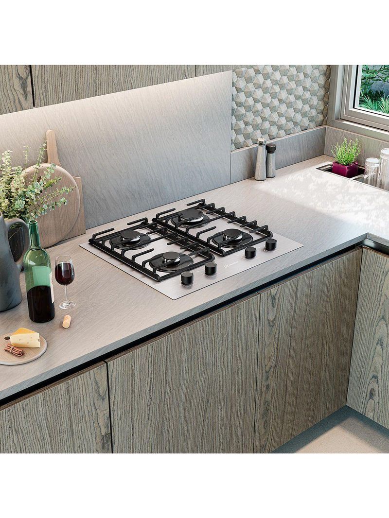 Fogão Cooktop 4 Bocas Ultra Chama MCG4BL Grade Dupla Mesa De Alumínio Mueller Bivolt