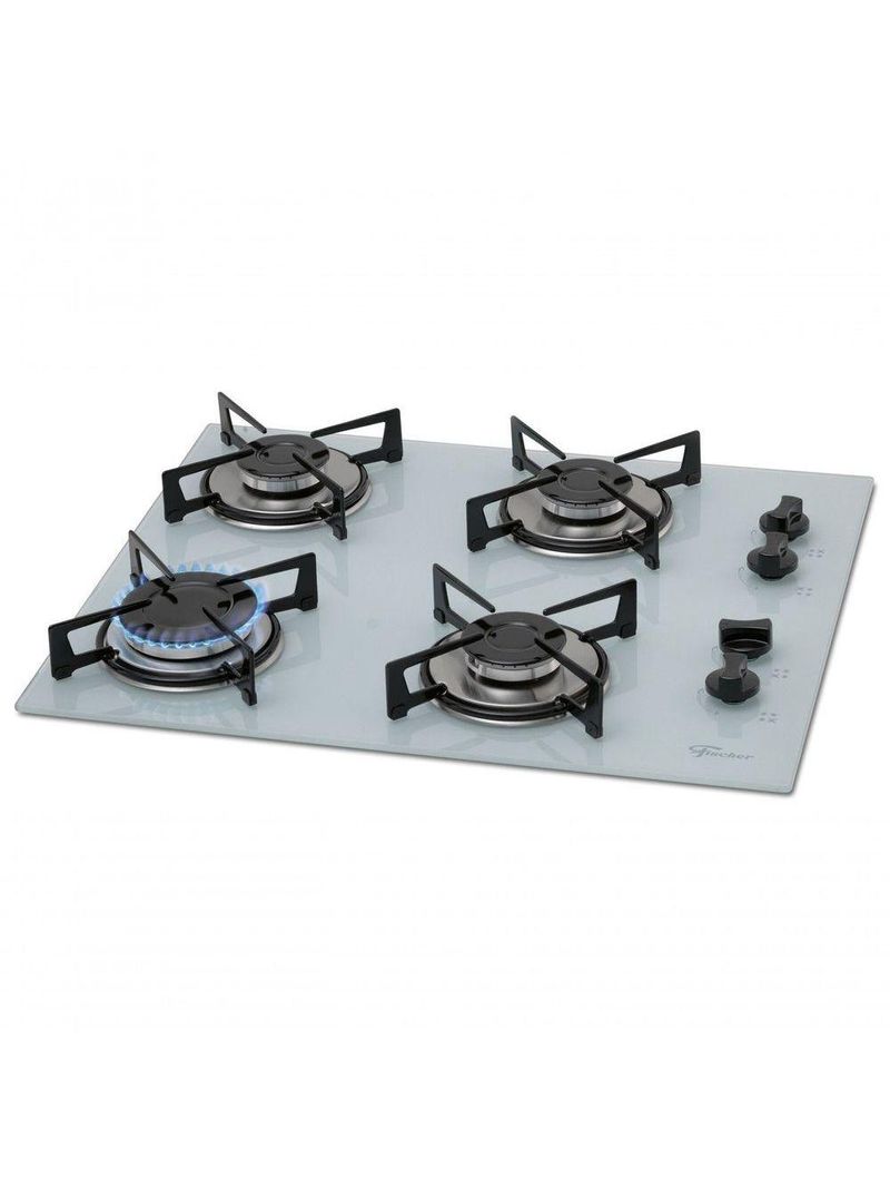 Fogão Cooktop Fischer 4 Bocas Gás Mesa Vidro - Branco 1519-5902