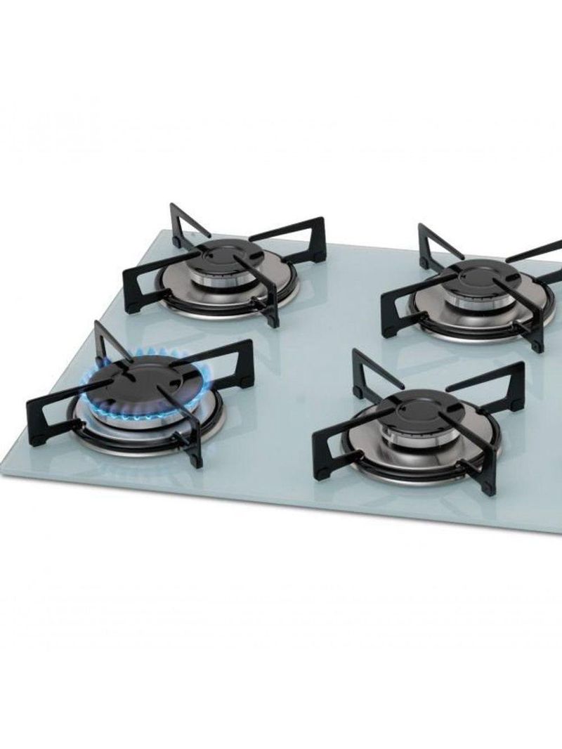 Fogão Cooktop Fischer 4 Bocas Gás Mesa Vidro - Branco 1519-5902