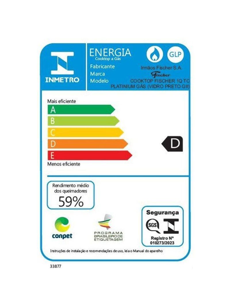 Fogão Cooktop Fischer 1 Boca 33790-92104 Bivolt