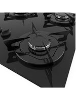 Fogão Cooktop 5 Bocas Tripla Chama Mesa Em Vidro Preto Fogatti Esmaltado 27000501-02 Bivolt