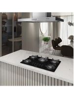 Fogão Cooktop 5 Bocas Tripla Chama Mesa Em Vidro Preto Fogatti Esmaltado 27000501-02 Bivolt