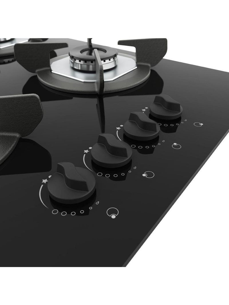 Fogão Cooktop 4 Bocas Mesa Em Vidro Safe Ferro Fundido Fogatti Bivolt