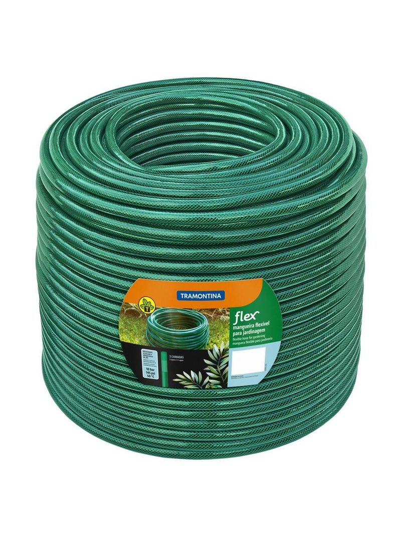 Mangueira Flex 3/4´´ Tramontina Verde em Pvc 3 Camadas 50M