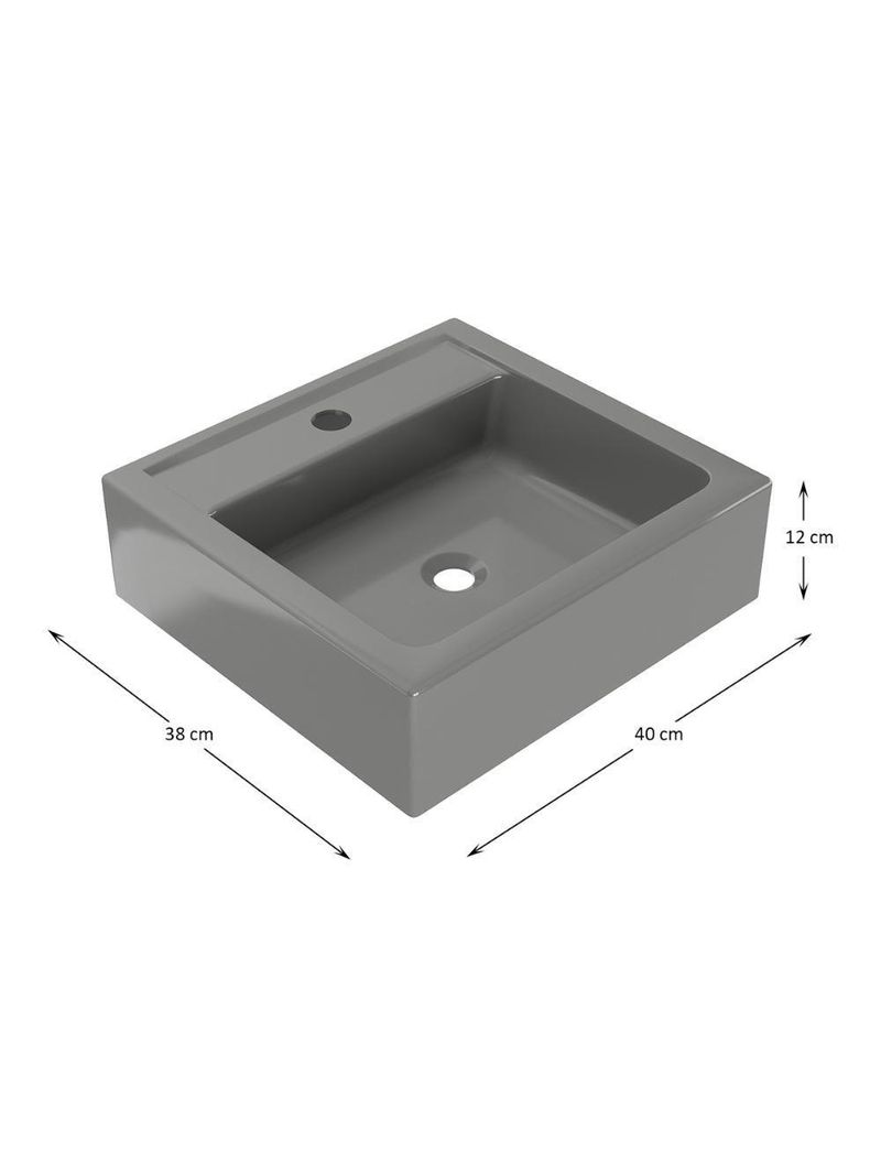 Cuba Sobrepor Banheiro Retangular 40x12x38cm Multimóveis Cr10146 Grafite