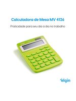 Calculadora De Mesa 4126 Verde 12 Dígitos Função Correção GPM Erase