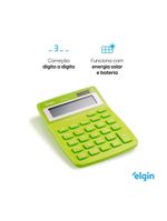 Calculadora De Mesa 4126 Verde 12 Dígitos Função Correção GPM Erase
