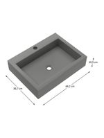 Cuba Sobrepor Banheiro Retangular 49,2x10x36,7cm Multimóveis Cr10148 Grafite