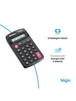 Calculadora de Bolso CB 1483 8 Dígitos 4 Operações Visor Cristal Líquido Solar