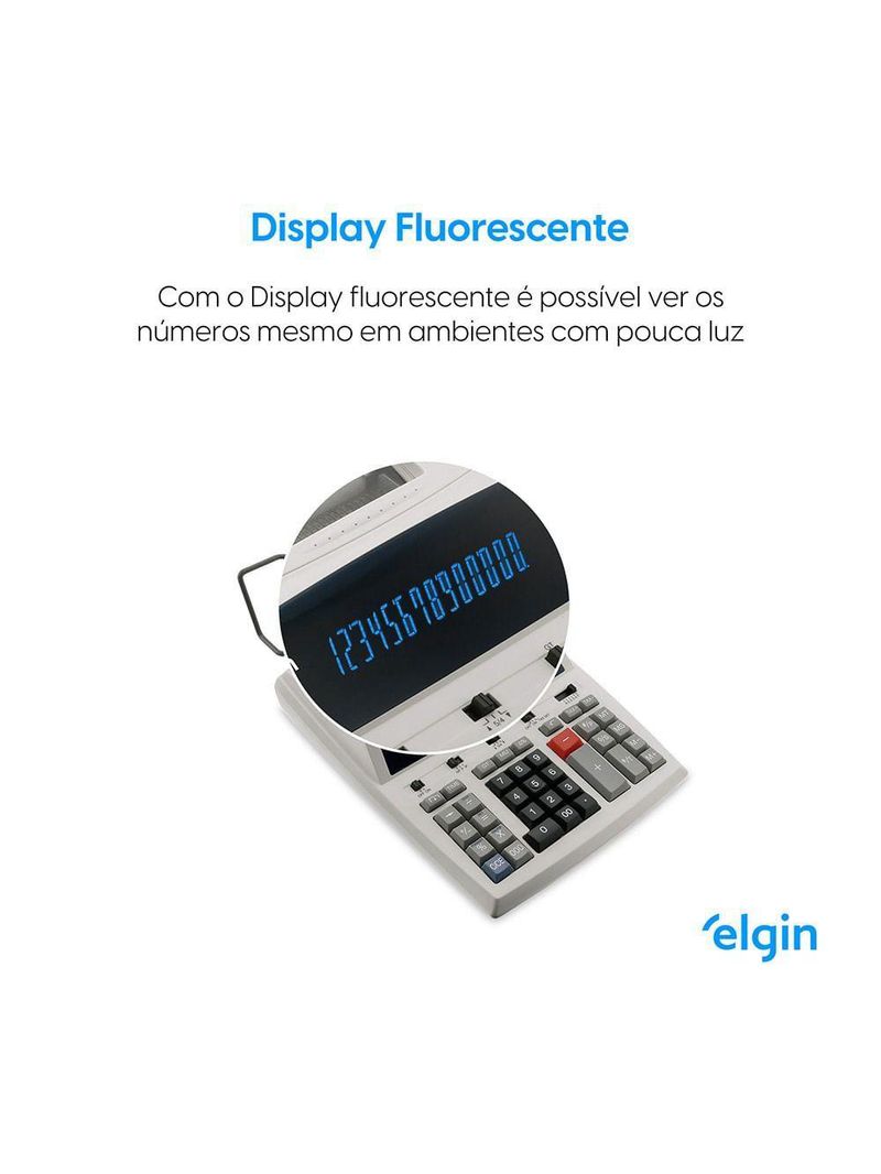 Calculadora Com Impressão Bicolor 7142 14 Dígitos Visor Fluorescente Cálculo Com Memória