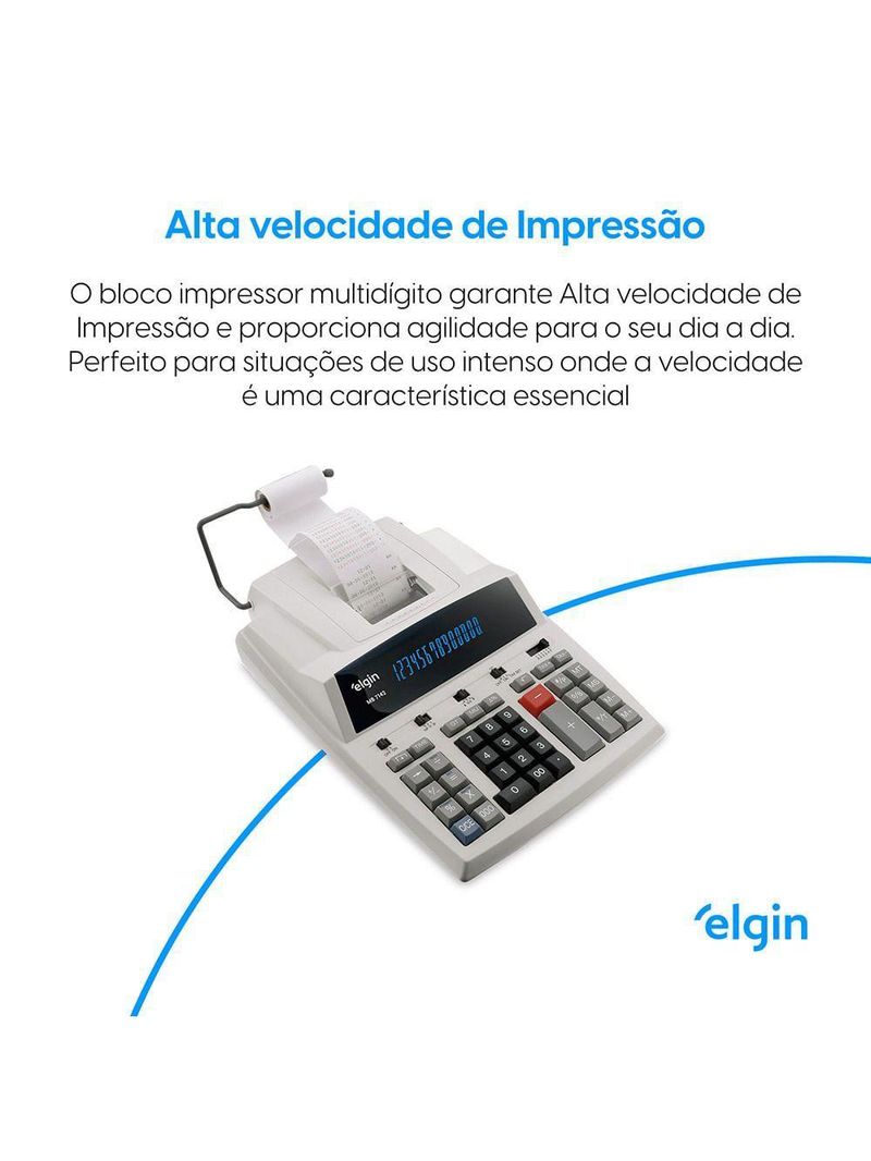 Calculadora Com Impressão Bicolor 7142 14 Dígitos Visor Fluorescente Cálculo Com Memória