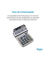 Calculadora De Mesa 4122 12 Digitos LCD Funções Avançadas Alimentação Por Bateria Ou Energia Solar