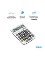 Calculadora De Mesa 4132 Branca 12 Dígitos Função Raíz Quadrada Porcentagem Correção