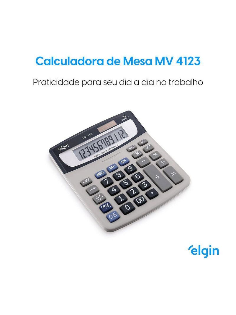 Calculadora De Mesa 4123 12 Dígitos Raíz Quadrada LCD