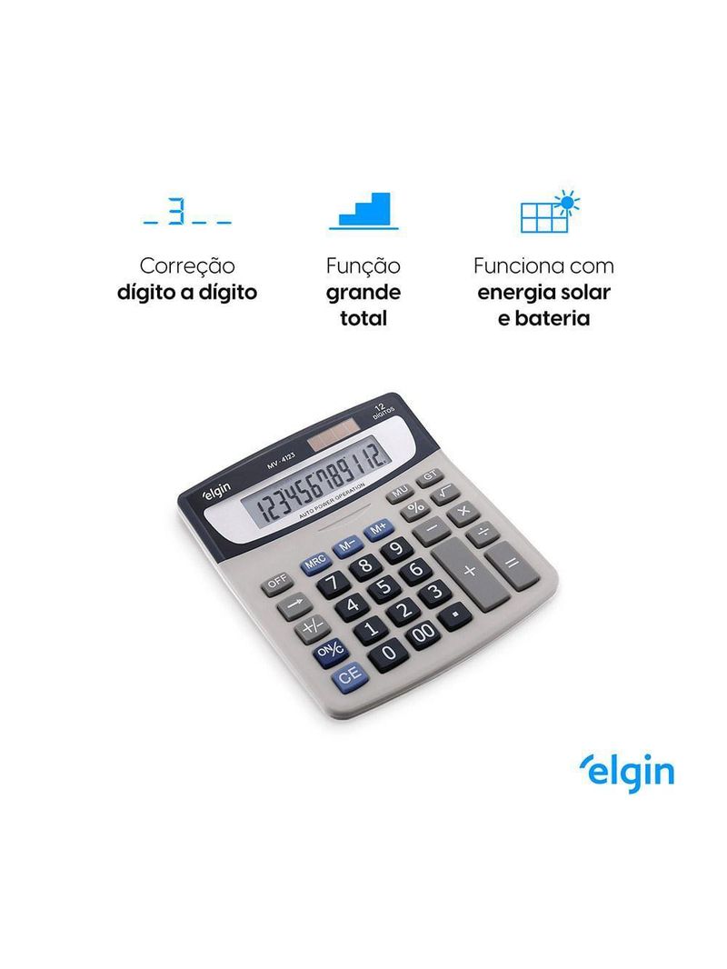 Calculadora De Mesa 4123 12 Dígitos Raíz Quadrada LCD