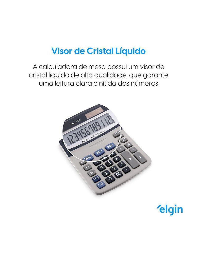 Calculadora De Mesa 4123 12 Dígitos Raíz Quadrada LCD
