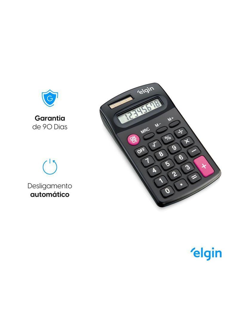 Calculadora de Bolso CB 1483 8 Dígitos 4 Operações Visor Cristal Líquido Solar