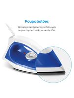 Ferro de Passar Iron Force Plus - Base Antiaderente Salva Botões 1100W 220V