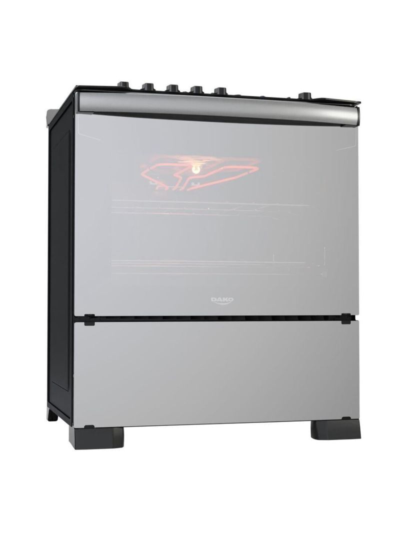 Fogão 5 Bocas Dako Diplomata Glass Grill Style Timer Bivolt