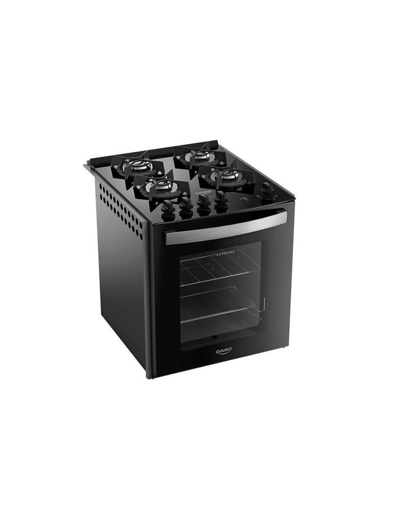 Fogão 4 Bocas De Embutir Dako Supreme Mesa De Vidro Preto Bivolt