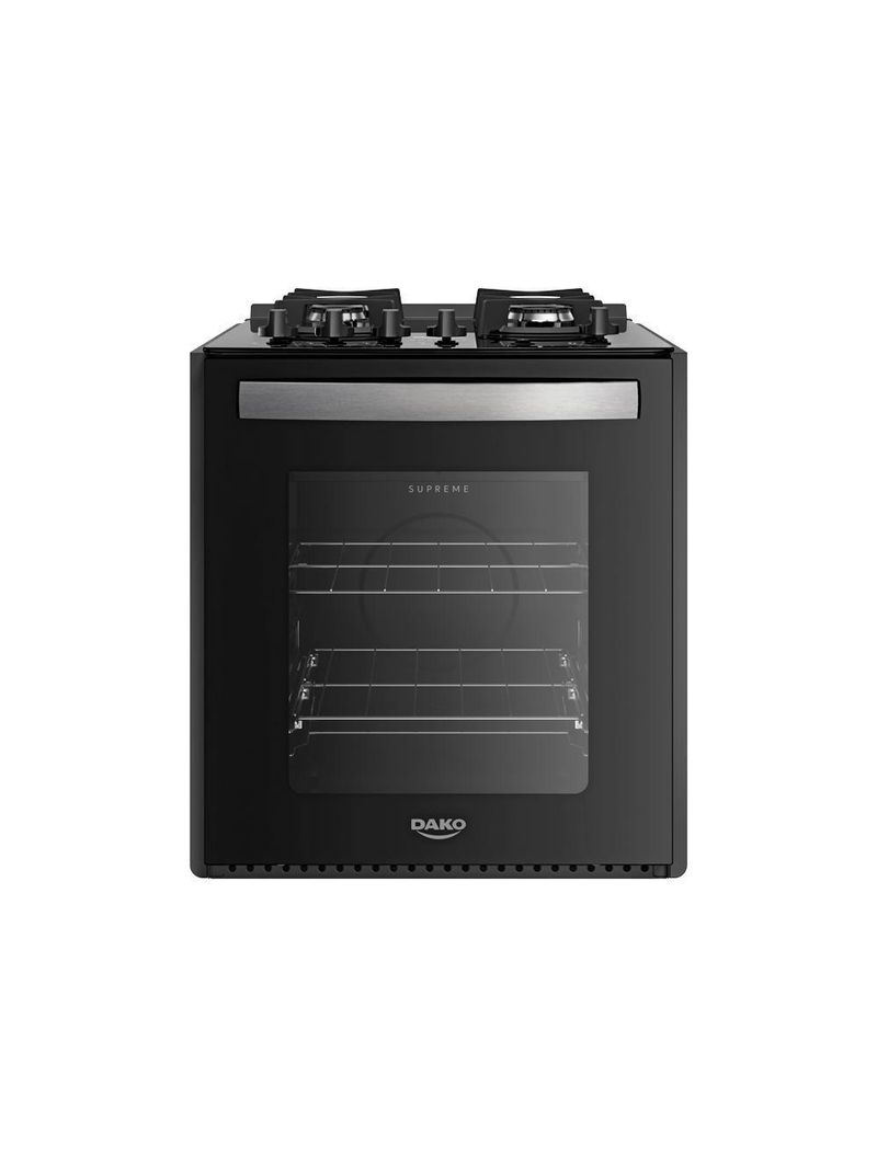 Fogão 4 Bocas De Embutir Dako Supreme Mesa De Vidro Preto Bivolt