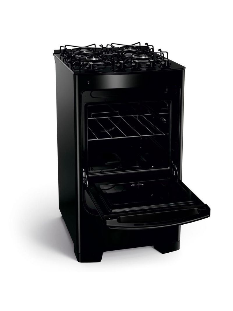 Fogão Consul 4 Bocas com Mesa de Vidro e Grades Individuais Super Estáveis Preto CFO4VBEUNA Bivolt
