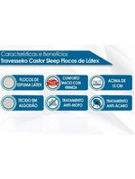 Travesseiro Látex Sleep Flocos  p/Fronha 50x70 (65x45x15) - Castor