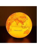 Globo Terrestre Luminaria Decorativa Mapa Mundi Iluminacao Led E Movimento Automatico Escritorio