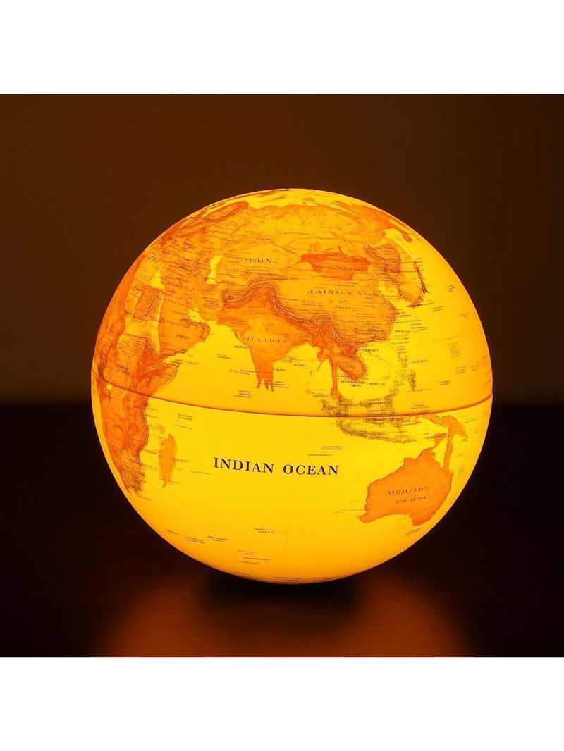 Globo Terrestre Luminaria Decorativa Mapa Mundi Iluminacao Led E Movimento Automatico Escritorio