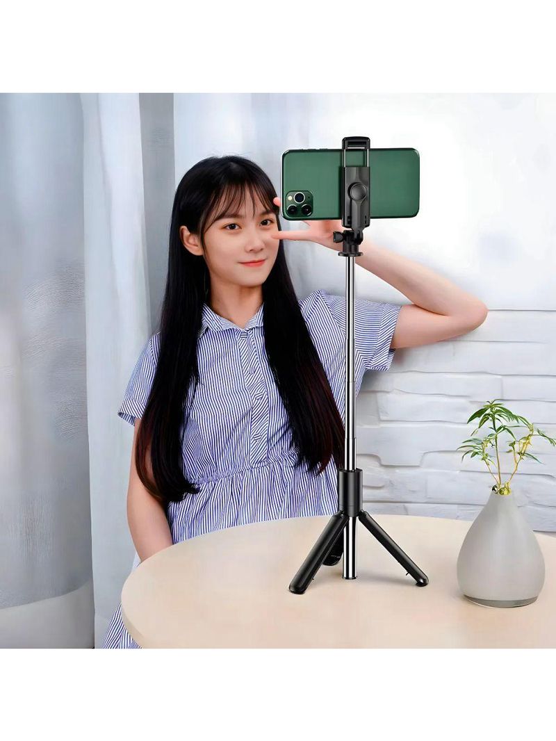 Bastão De Selfie Com Tripé Para Celular Com Controle Dispara