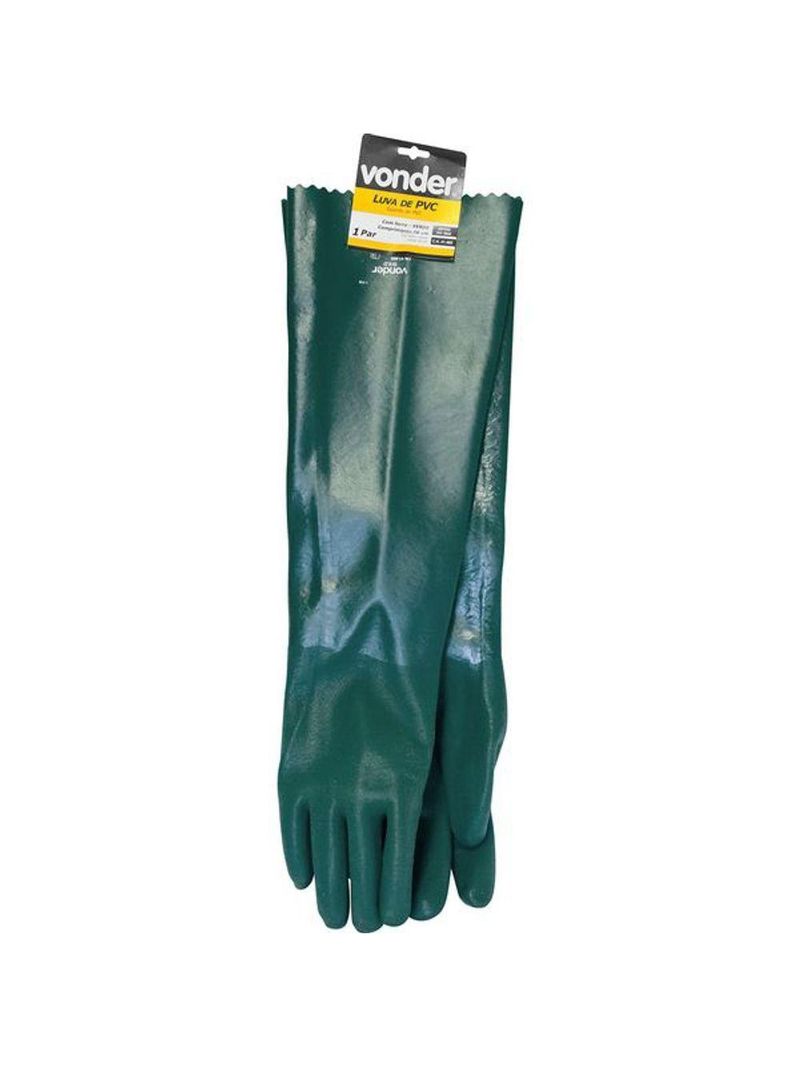 Luva Pvc Palma áspera Com Forro 56cm Pav0056 Com 05 Pares -