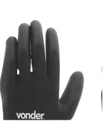 Luva Poliéster Helanca Xg Preto Palma Pu Ca30909 - Vonder