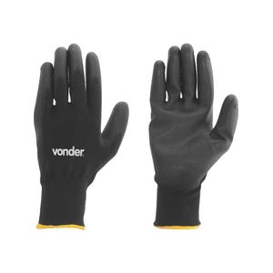 Luva Poliéster Helanca Xg Preto Palma Pu Ca30909 - Vonder