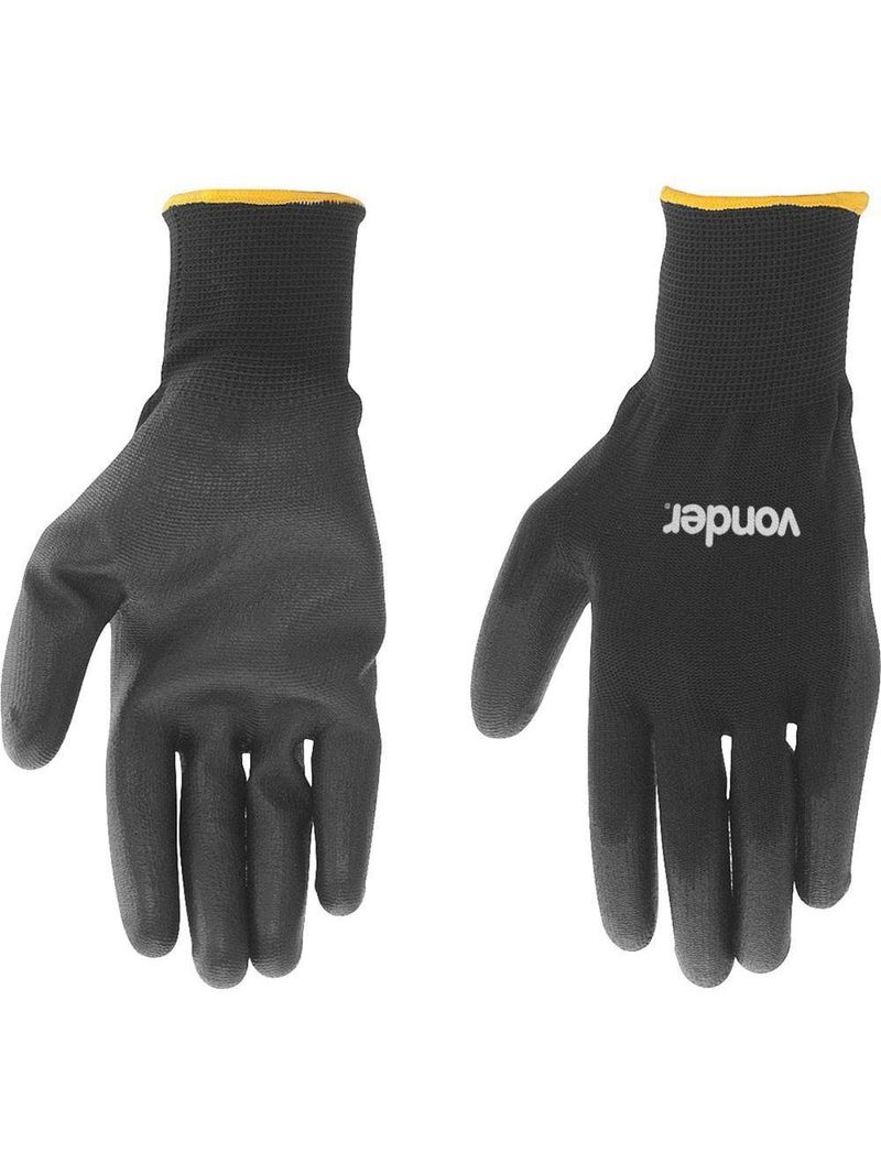 Luva Poliéster Helanca Xg Preto Palma Pu Ca30909 - Vonder