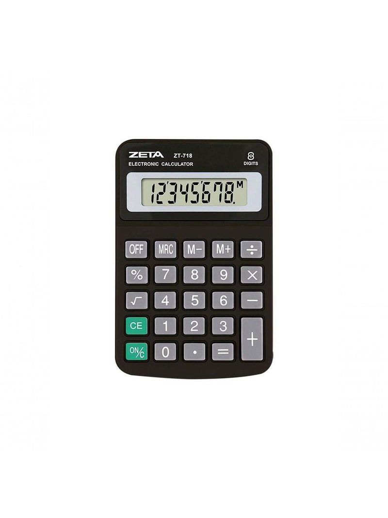 Calculadora De Mesa Zeta Zt718 8 Digitos Preta