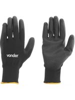 Luva Poliéster Helanca M Preto Palma Pu Ca30909 Vonder