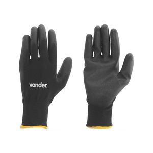 Luva Poliéster Helanca G Preto Palma Pu Ca30909 Vonder